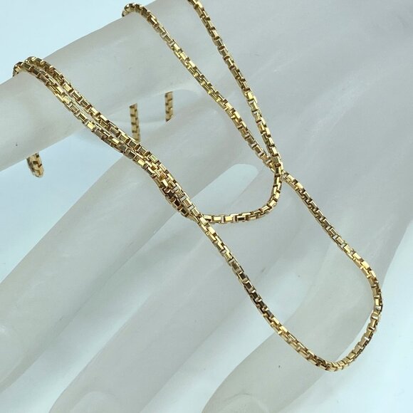 Art Deco 18K yellow gold Fanny link chain 18" 8.5g JR0063